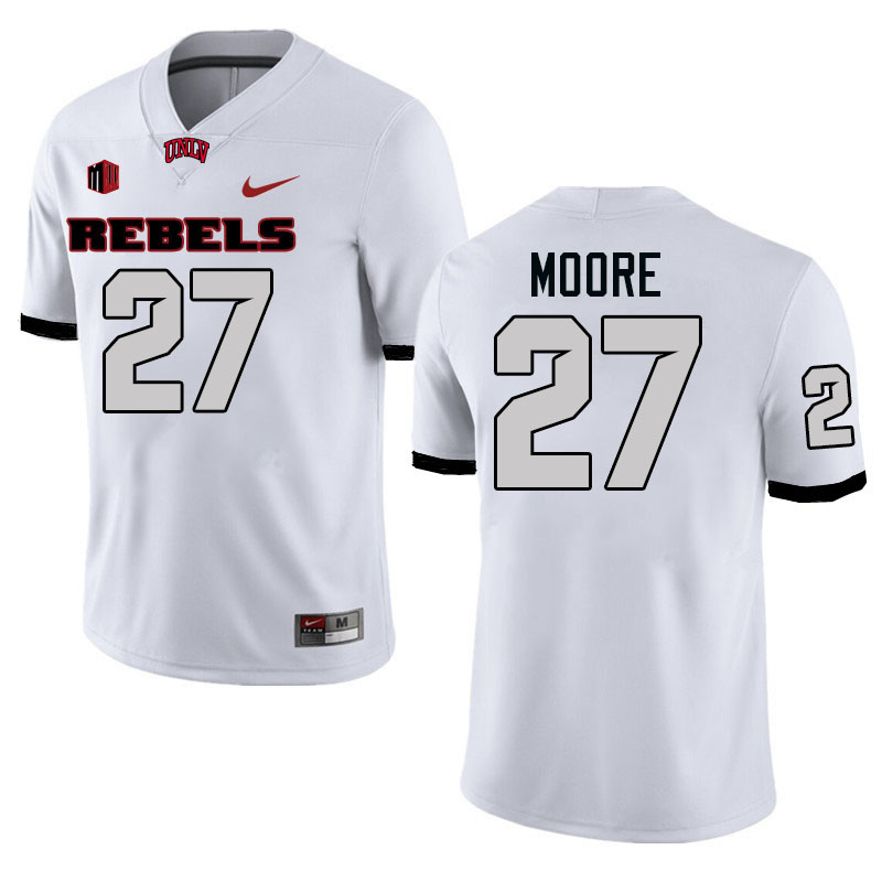 Men #27 Kela Moore UNLV Rebels College Football Jerseys Stitched-White